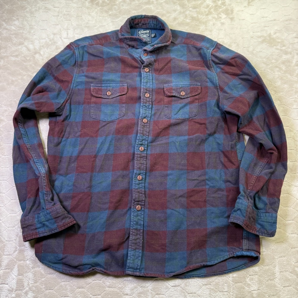 Grayers Heritage Flannels‎ Men's XL Red Blue 100% Cotton Long Sleeve Shirt